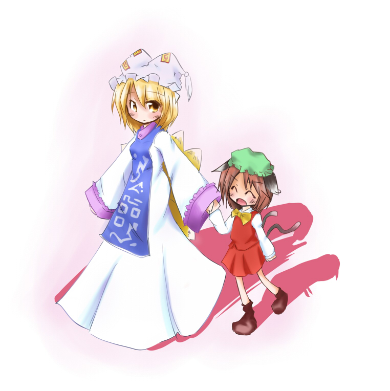 yakumo ran and chen (touhou) drawn by makoto_(rabbit_and_grapes)