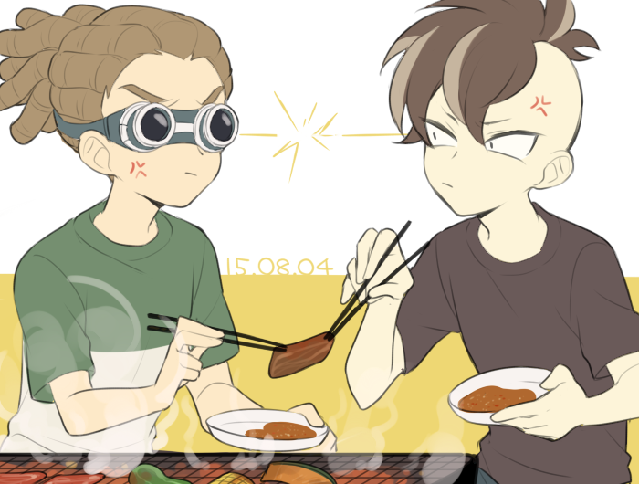 kidou yuuto and fudou akio (inazuma eleven) drawn by saku_anna