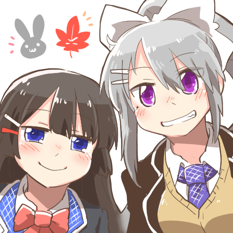 tsukino mito and higuchi kaede (nijisanji) drawn by rebecca_(keinelove)