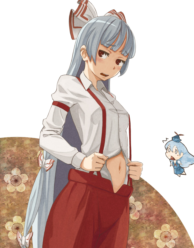 fujiwara no mokou and kamishirasawa keine (touhou) drawn by p_no_hito