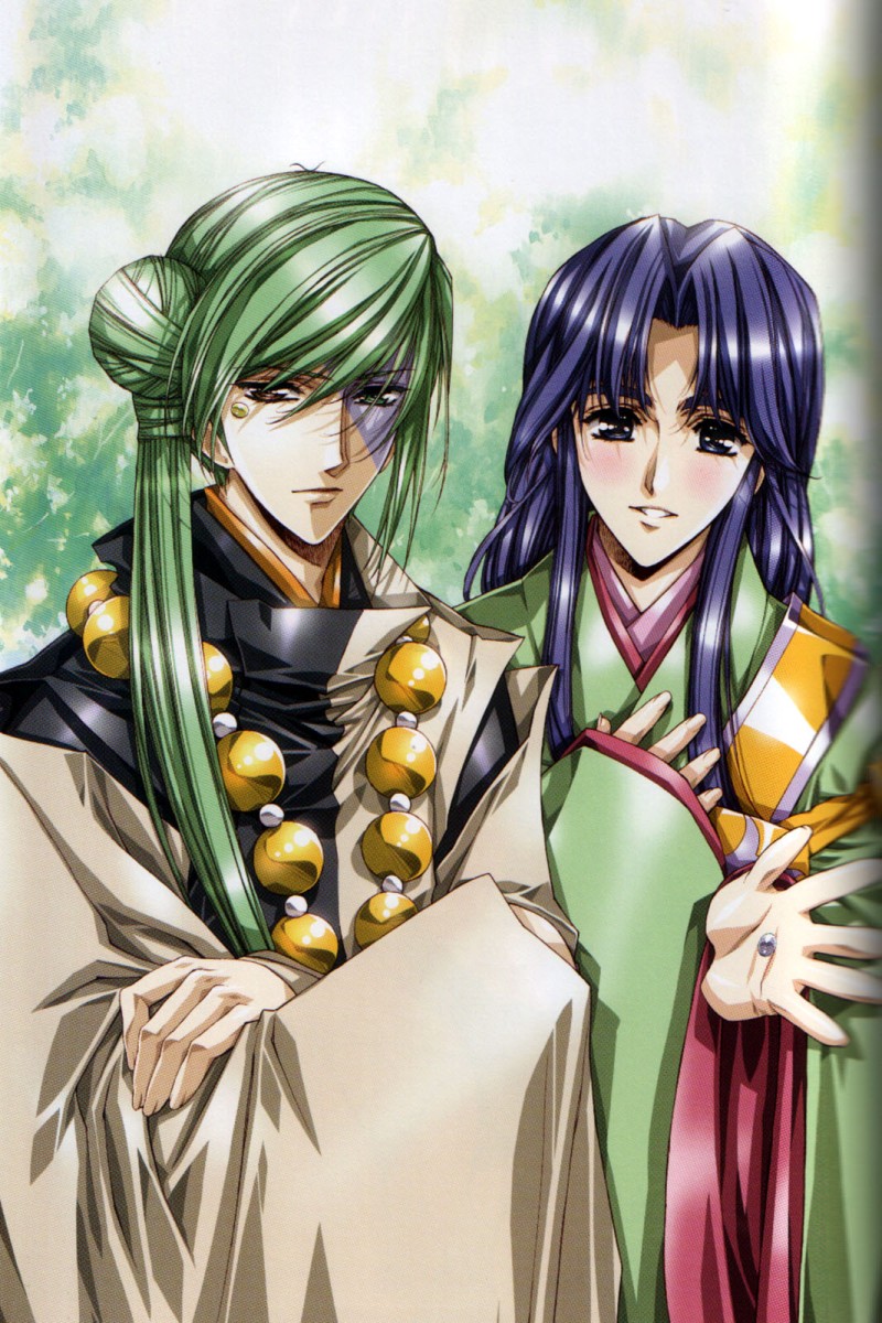 abe no yasuaki and eisen (harukanaru toki no naka de and 1 more) drawn by urushihara_satoshi