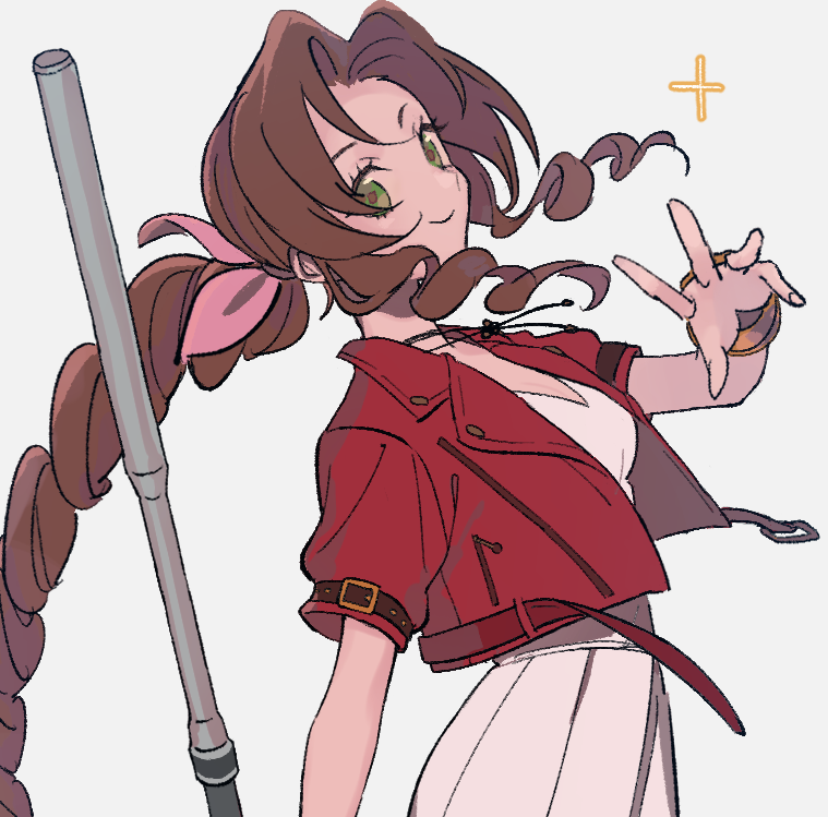 aerith gainsborough (final fantasy and 2 more) drawn by laaaicha