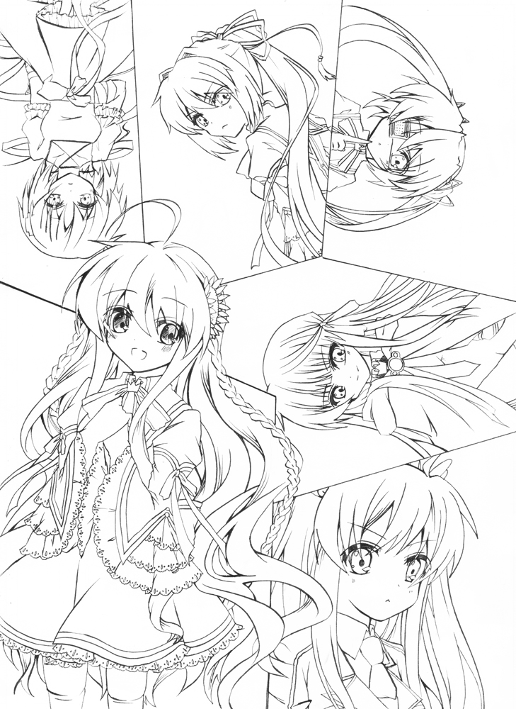 kanbe kotori, nakatsu shizuru, senri akane, konohana lucia, ootori chihaya, and 1 more (rewrite) drawn by yuihira_asu
