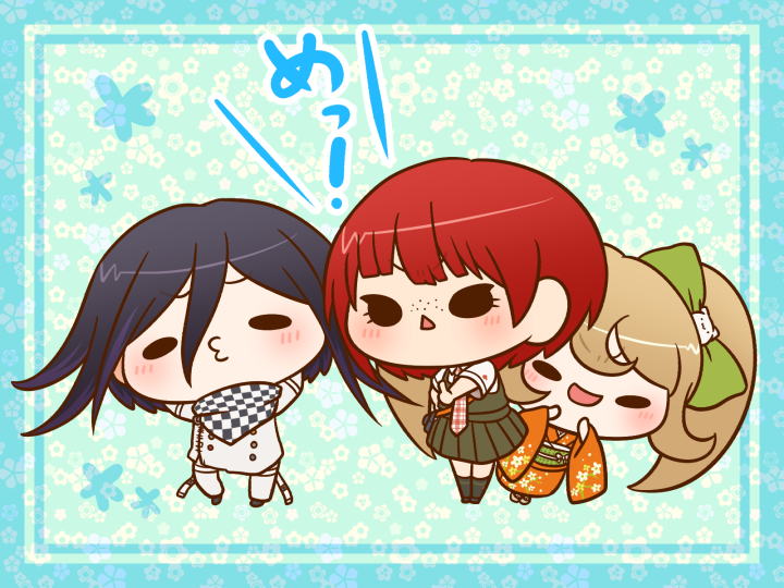 oma kokichi, saionji hiyoko, and koizumi mahiru (danganronpa and 2 more) drawn by yumaru_(marumarumaru)