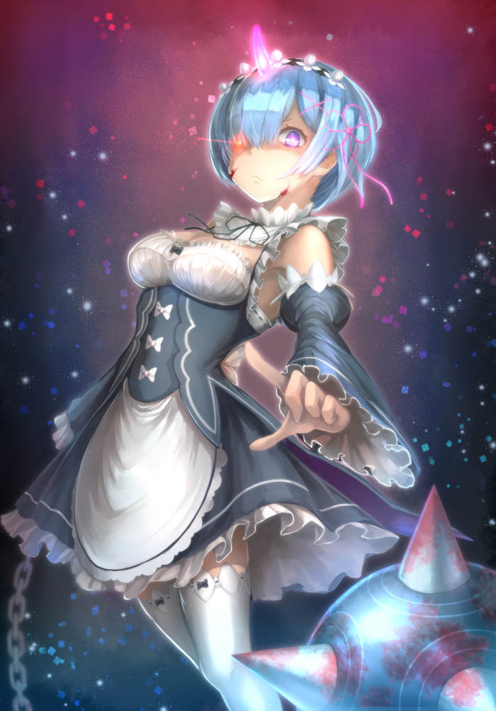 rem (re:zero kara hajimeru isekai seikatsu) drawn by omoti_(1201208)