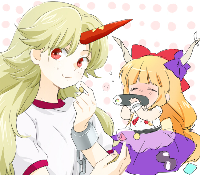 ibuki suika and hoshiguma yuugi (touhou) drawn by machiko_(beard)