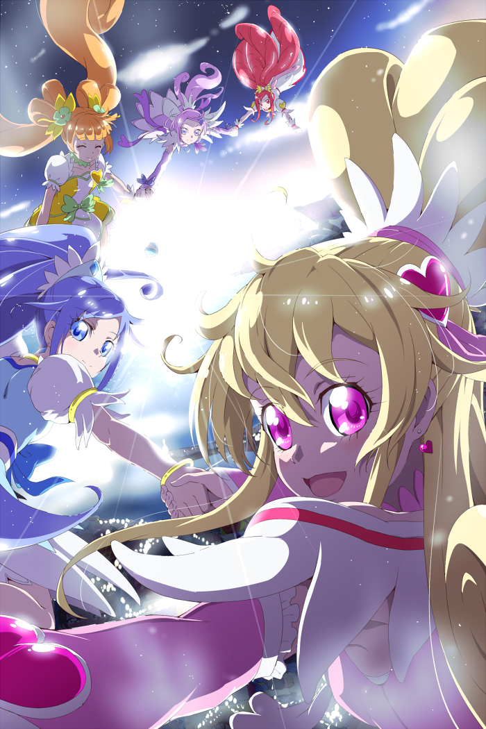 hishikawa rikka, aida mana, kenzaki makoto, yotsuba alice, cure heart, and 5 more (precure and 1 more) drawn by tj-type1