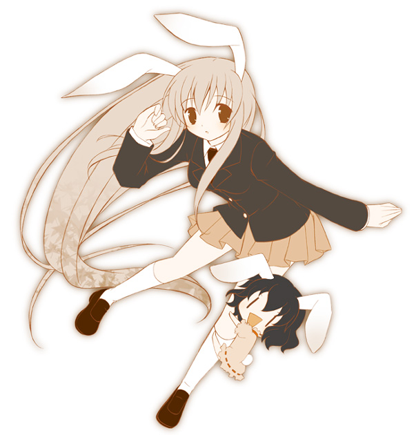 reisen udongein inaba and inaba tewi (touhou) drawn by izumi_(applepie)
