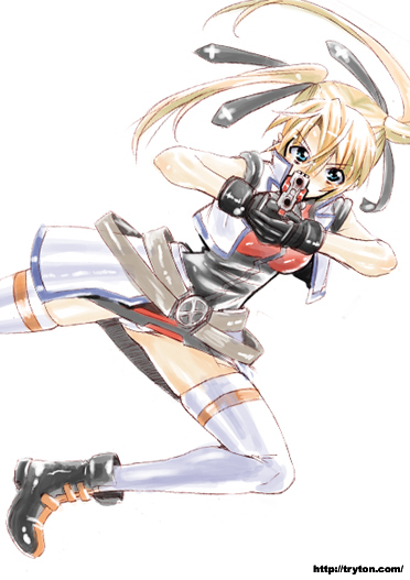 teana lanster and cross mirage (lyrical nanoha and 1 more) drawn by yasutomo