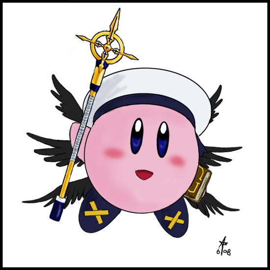 kirby, yagami hayate, schwertkreuz, and tome of the night sky (lyrical nanoha and 4 more)