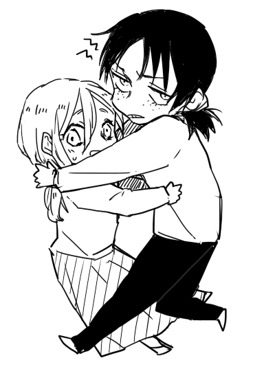 krista lenz and ymir (shingeki no kyojin) drawn by nono0319