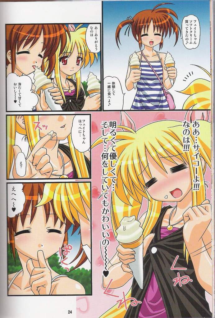 fate testarossa and takamachi nanoha (lyrical nanoha and 1 more) drawn by kakitsubata_tsukune
