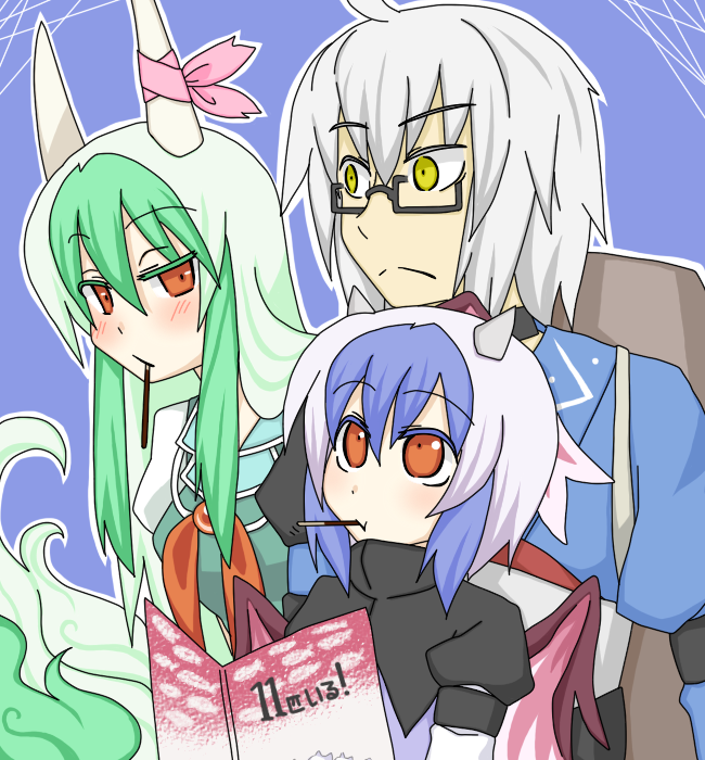 kamishirasawa keine, morichika rinnosuke, ex-keine, and tokiko (touhou) drawn by sag_(karehabase)