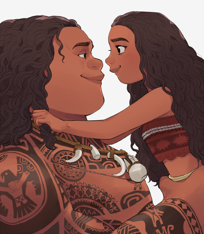 moana waialiki and maui (moana) drawn by pano_(mohayayamai)