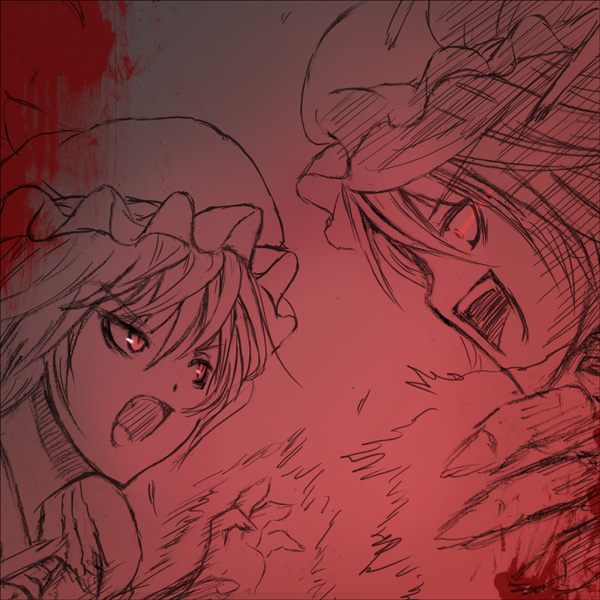 remilia scarlet and flandre scarlet (touhou) drawn by mitsuki_yuuya