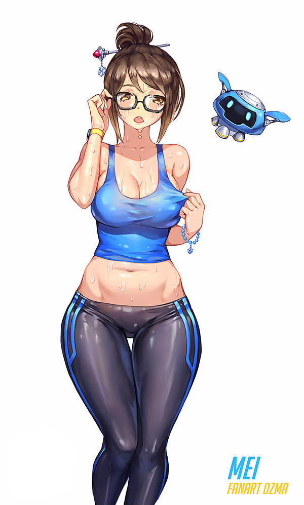 mei and snowball (overwatch and 1 more) drawn by ozma