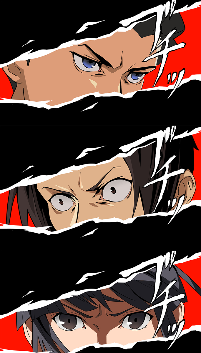 phoenix wright, miles edgeworth, and maya fey (persona and 2 more) drawn by roku_(bb8800xx)