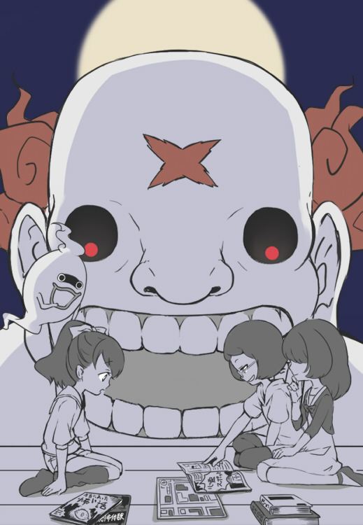 whisper, kodama fumika, sakai shizuka, maeda rina, and oboro nyuudou (youkai watch) drawn by mochiyanagi