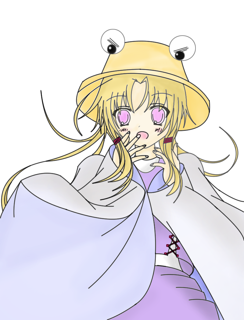 moriya suwako and pyonta (touhou) drawn by rakueru