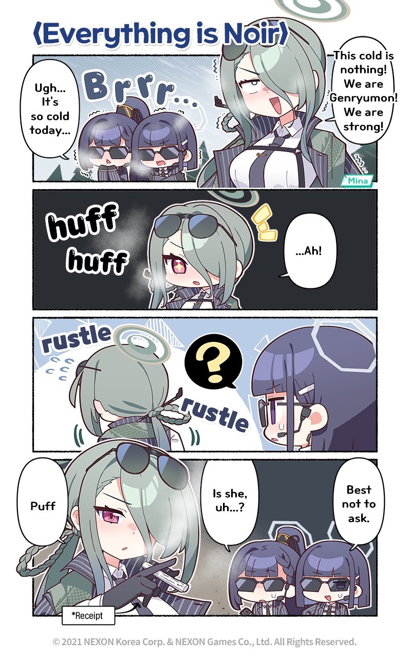 mina and genryumon member (blue archive) drawn by donmin_h