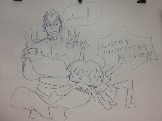 mankanshoku mako, gamagoori ira, suzaki aya, and inada tetsu (kill la kill) drawn by sushio