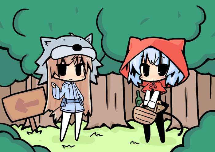 sanya v. litvyak, eila ilmatar juutilainen, little red riding hood, and big bad wolf (world witches series and 2 more) drawn by luu