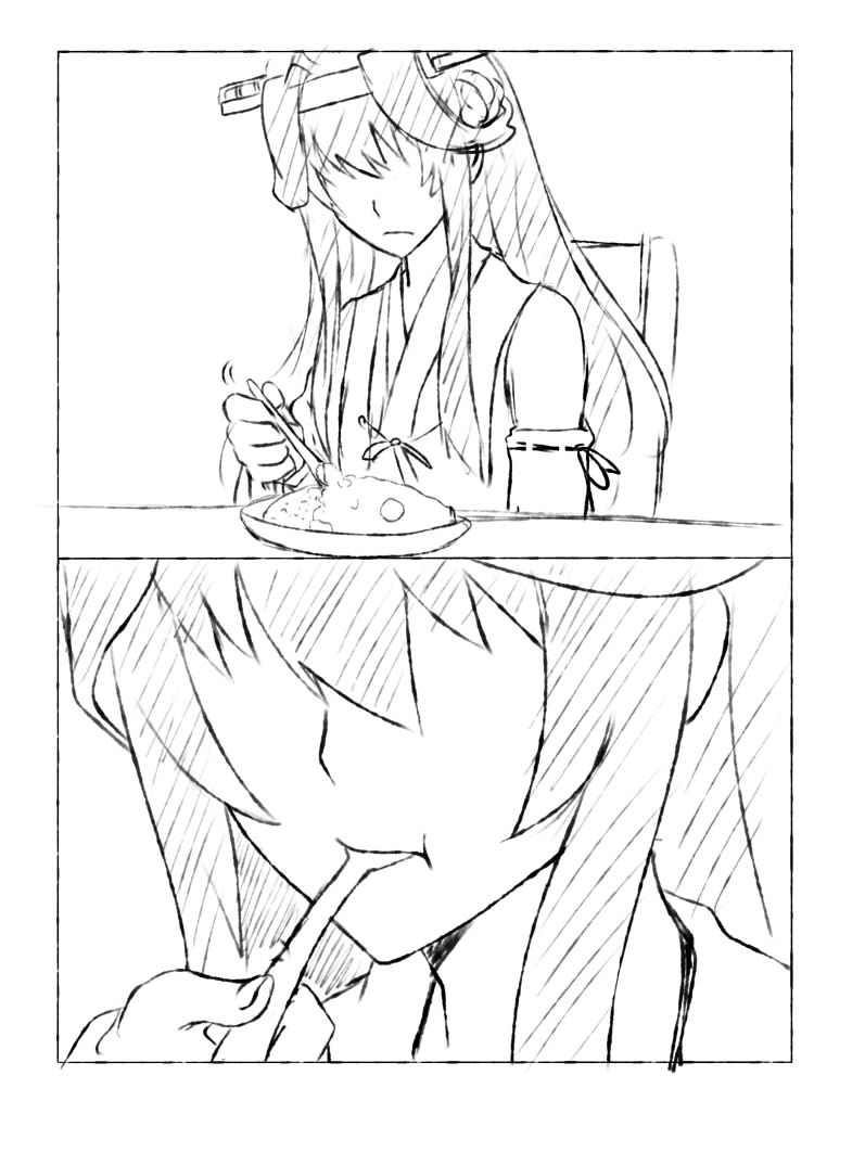 kongou and kongou kai ni (kantai collection) drawn by darkmaya
