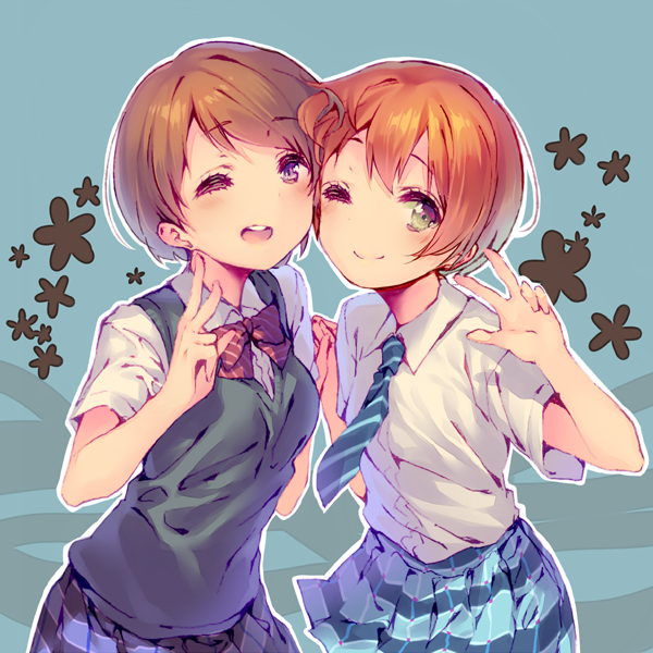 hoshizora rin and koizumi hanayo (love live! and 1 more) drawn by dsmile