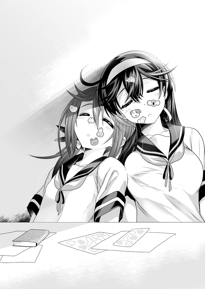 ushio and akebono (kantai collection) drawn by sumeragi_hamao