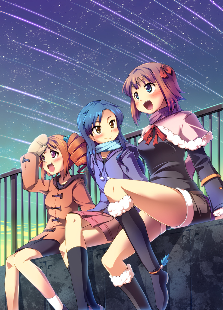 kisaragi chihaya, amami haruka, and takatsuki yayoi (idolmaster) drawn by bon_(moegomi)