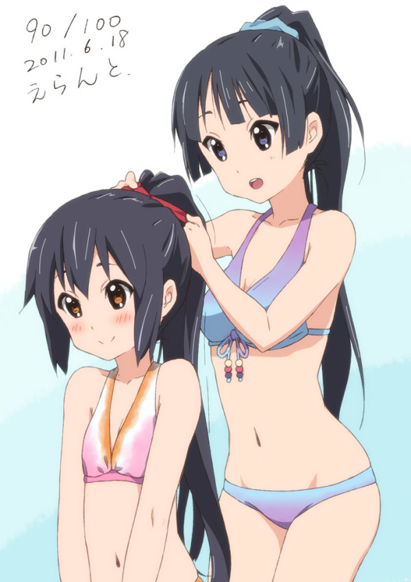 akiyama mio and nakano azusa (k-on!) drawn by errant