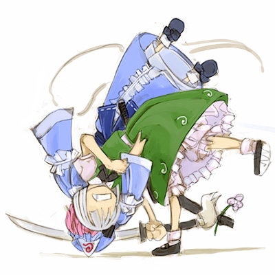 konpaku youmu and saigyouji yuyuko (touhou) drawn by cervus