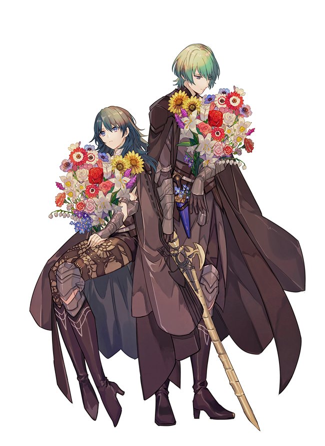 female byleth and male byleth (fire emblem and 1 more) drawn by a082