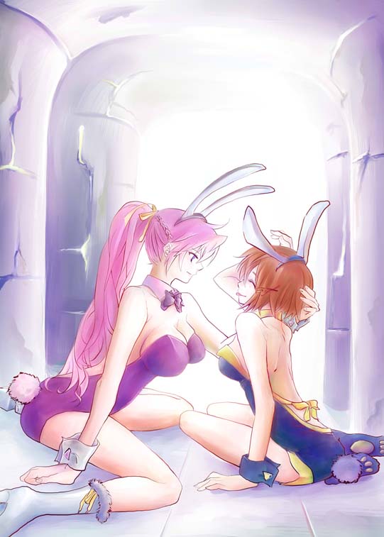yagami hayate and signum (lyrical nanoha and 1 more) drawn by jason_(kaiten_kussaku_kikou)