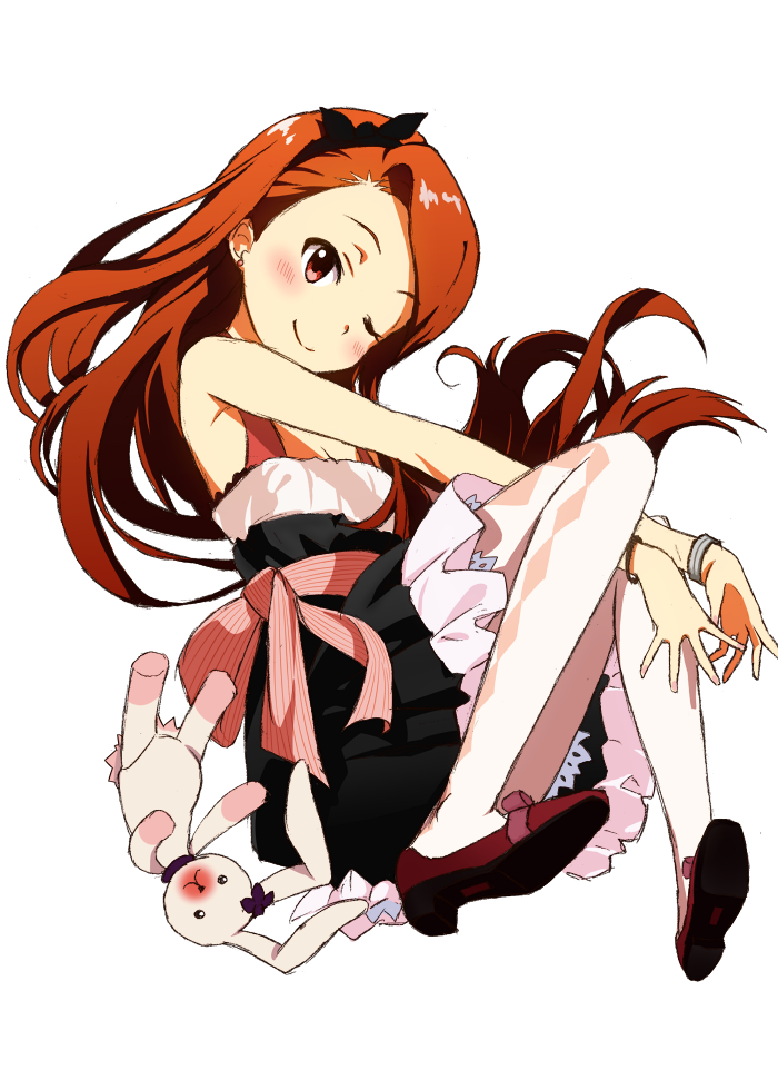 minase iori and usa-chan (idolmaster) drawn by mohya