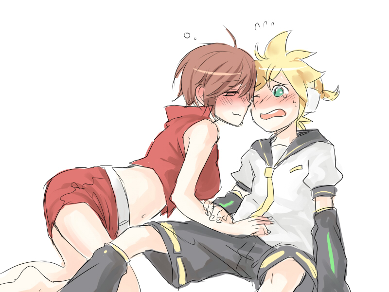 kagamine len and meiko (vocaloid) drawn by a-ka