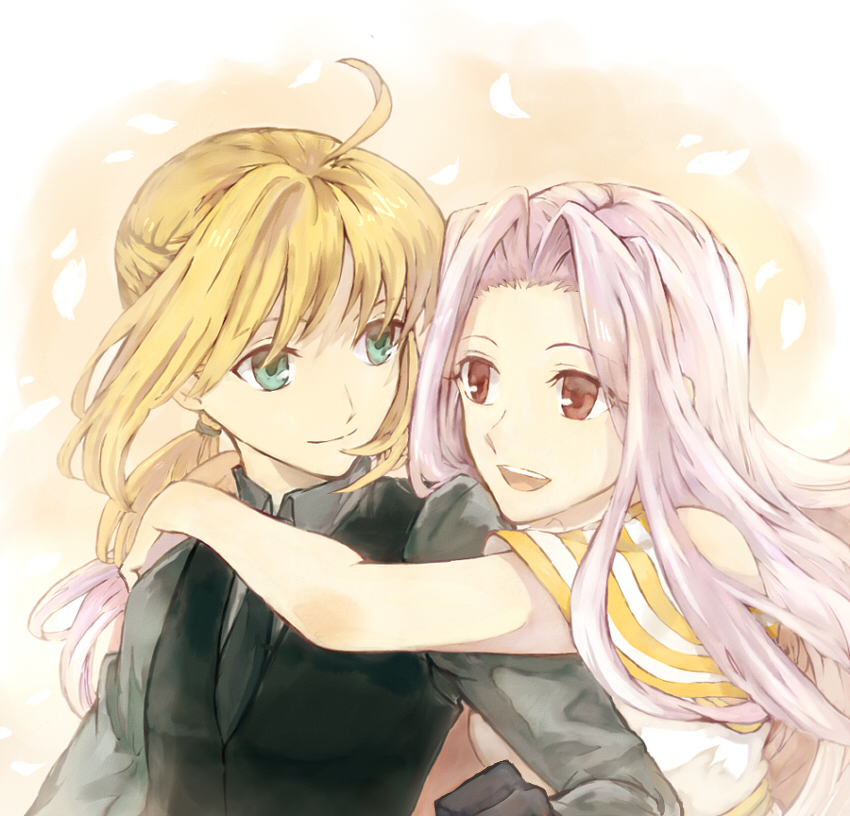 artoria pendragon, saber, and irisviel von einzbern (fate and 1 more) drawn by fuku_(46194832)