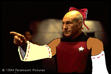 hakurei reimu, jean-luc picard, and patrick stewart (touhou and 1 more)