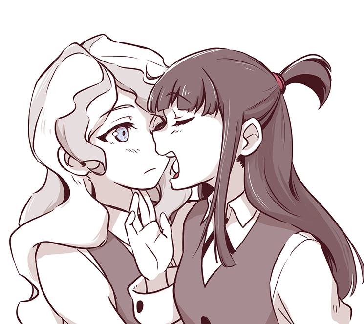 kagari atsuko and diana cavendish (little witch academia) drawn by tonton_(mathcaca24)