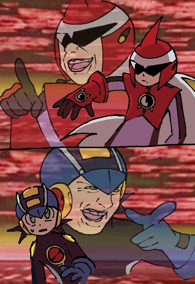 megaman.exe and protoman.exe (mega man and 1 more) drawn by koasku