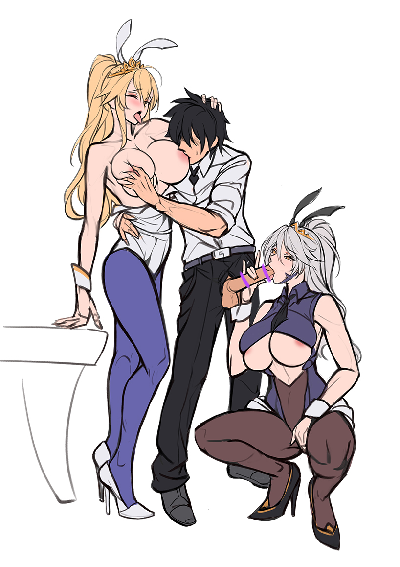 artoria pendragon and fujimaru ritsuka (fate and 1 more) drawn by tsuki_no_i-min
