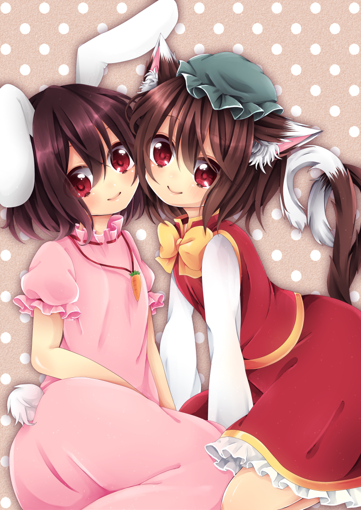 chen and inaba tewi (touhou) drawn by mitoki_6x6