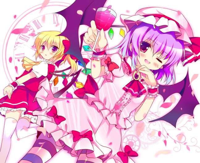 remilia scarlet and flandre scarlet (touhou) drawn by azumi_kazuki