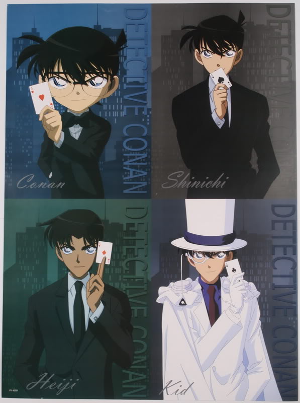 edogawa conan, kudou shin'ichi, kaitou kid, and hattori heiji (meitantei conan and 1 more)