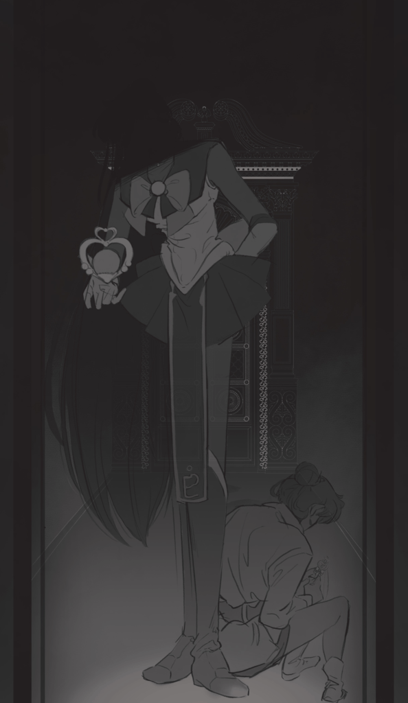 meiou setsuna and sailor pluto (bishoujo senshi sailor moon) drawn by mercuri0ff