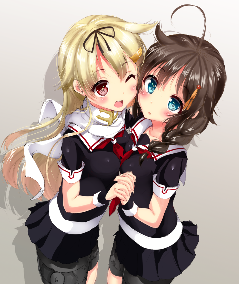 shigure, yuudachi, shigure kai ni, and yuudachi kai ni (kantai collection) drawn by mokufuu