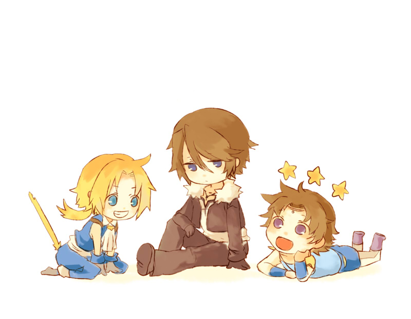 squall leonhart, zidane tribal, and bartz klauser (final fantasy and 4 more) drawn by chaba_(hortensia)