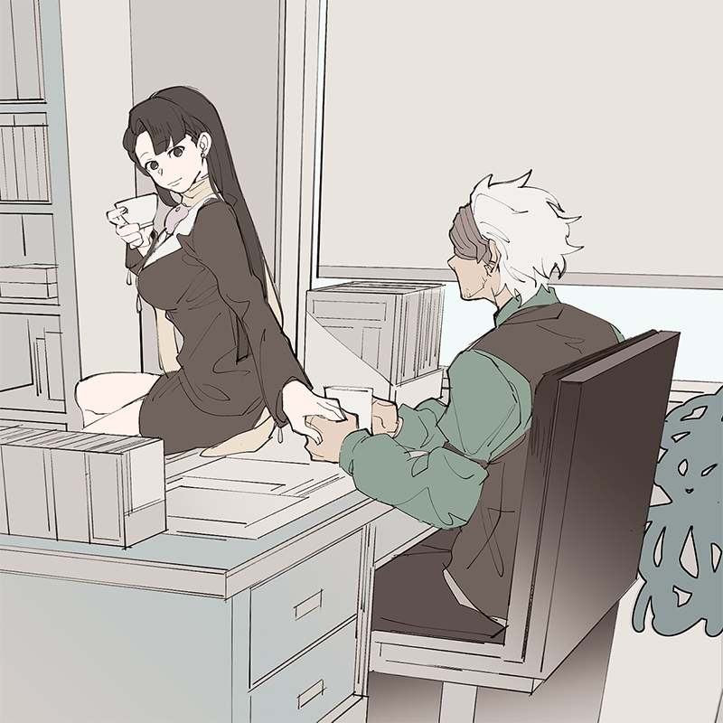 mia fey and godot (ace attorney and 1 more) drawn by kyoii