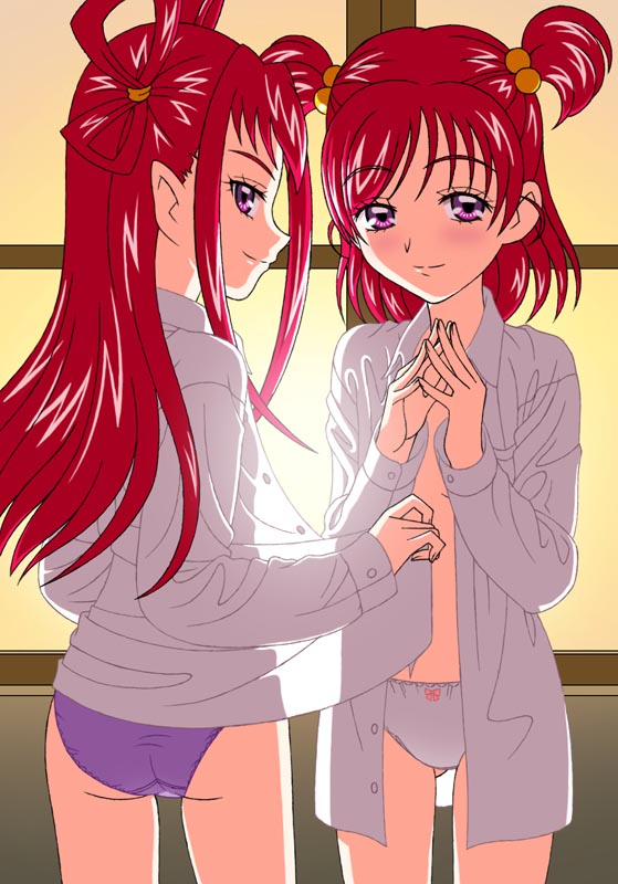 yumehara nozomi and dark dream (precure and 1 more) drawn by natsuhina