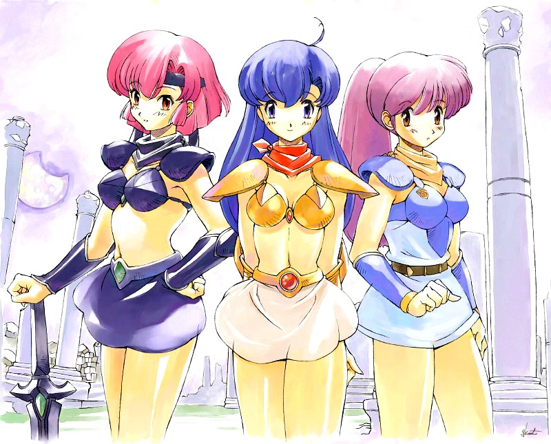 asou yuuko, valis, kirishima reiko, dark valis, and lena brand (mugen senshi valis) drawn by uchiu_kazuma